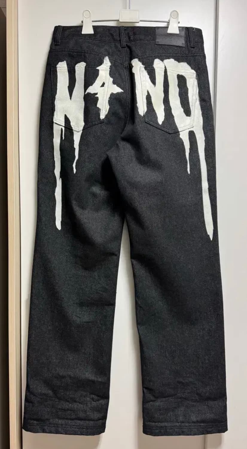 [L size] 낫포너드 드립 로고 블랙 데님 상품이미지1