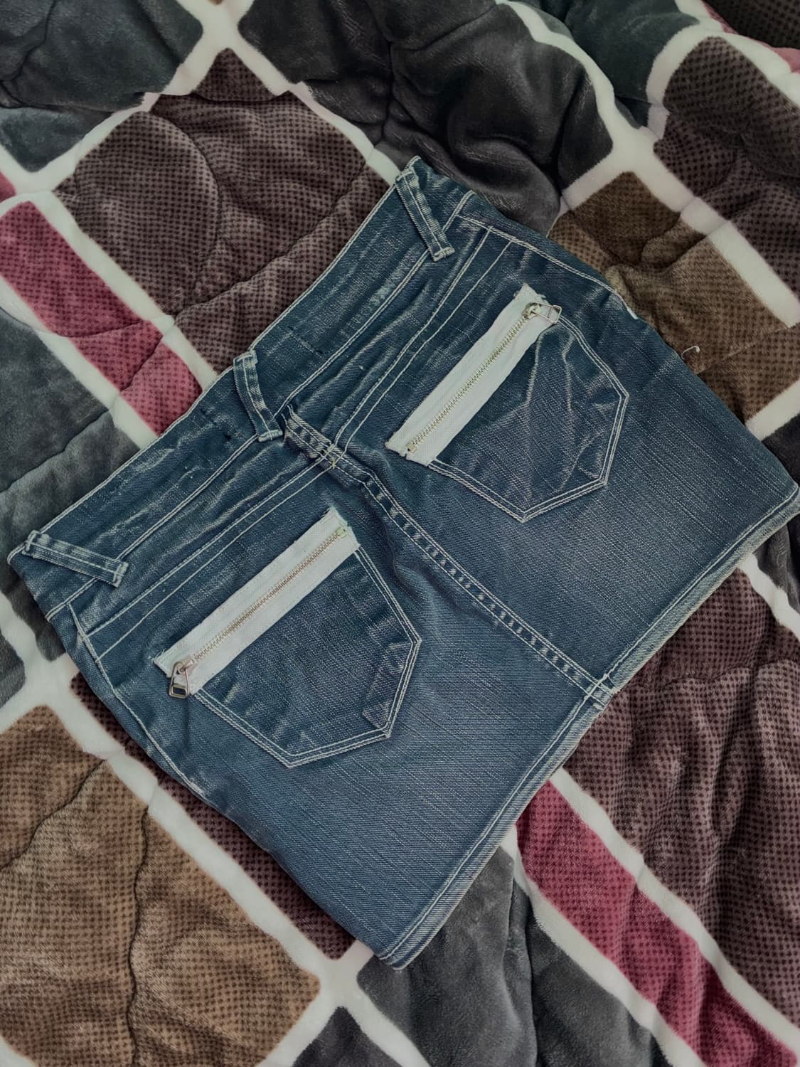 y2k 키치 리본지퍼 포인트 미니스커트 상품이미지2