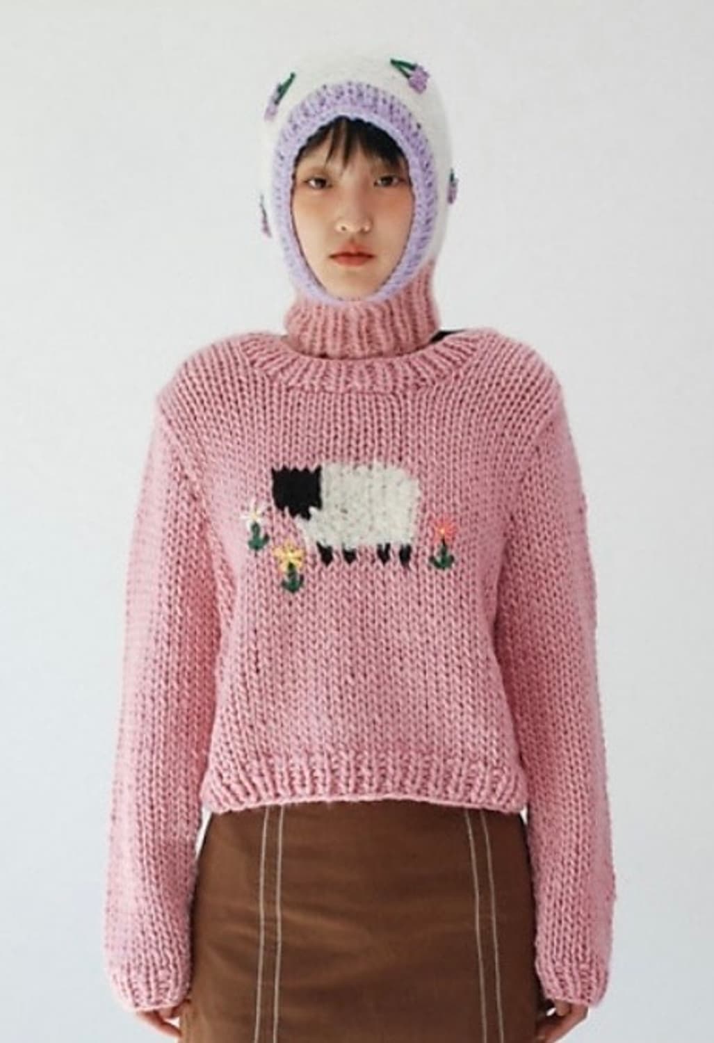 카케키코쿠 kakekikoku 양 자수 니트 상품이미지2