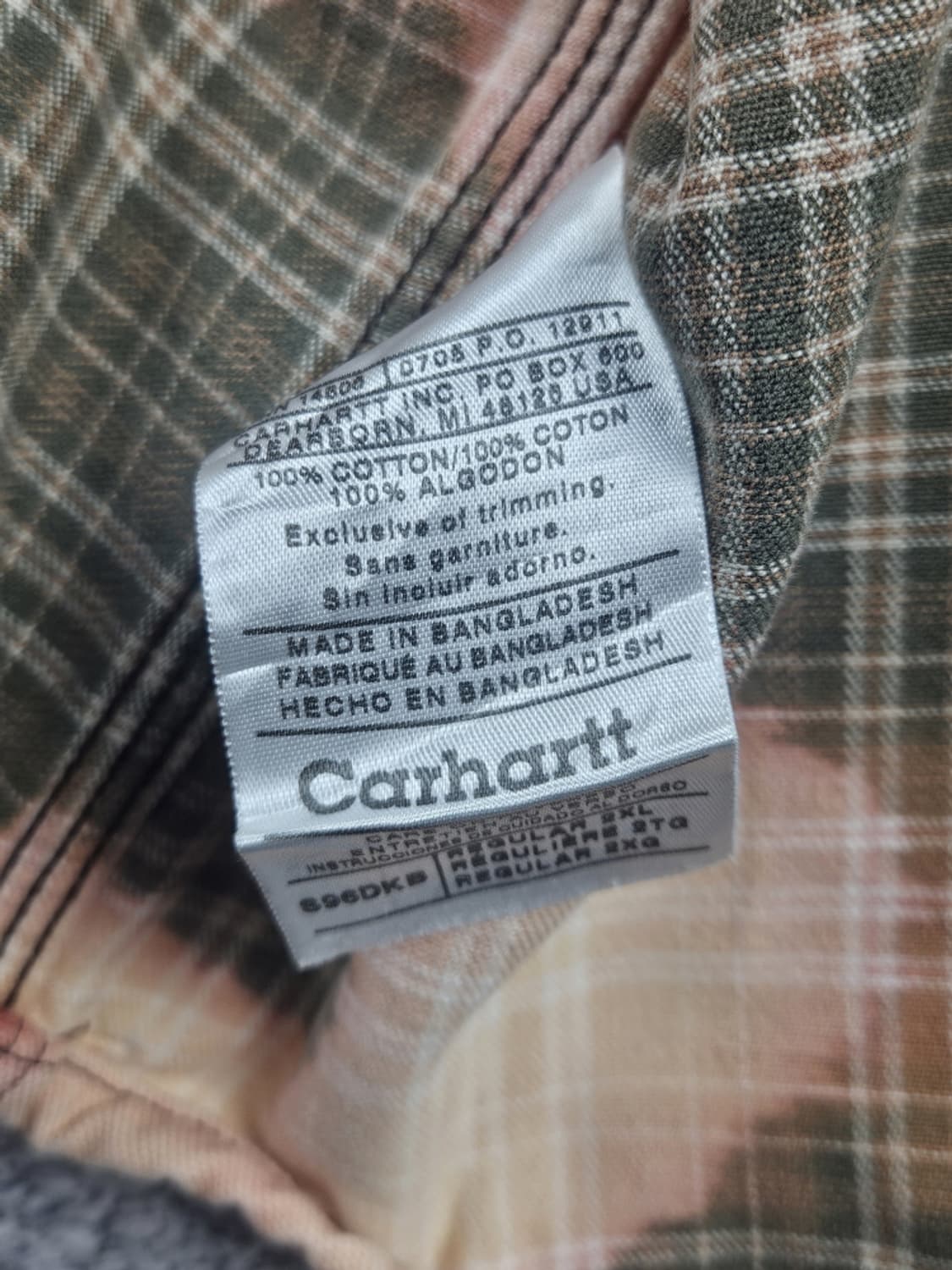 칼하트 다잉 워시드 커스텀 워크 셔츠 자켓 ( 2XL ) / 10584 상품이미지8