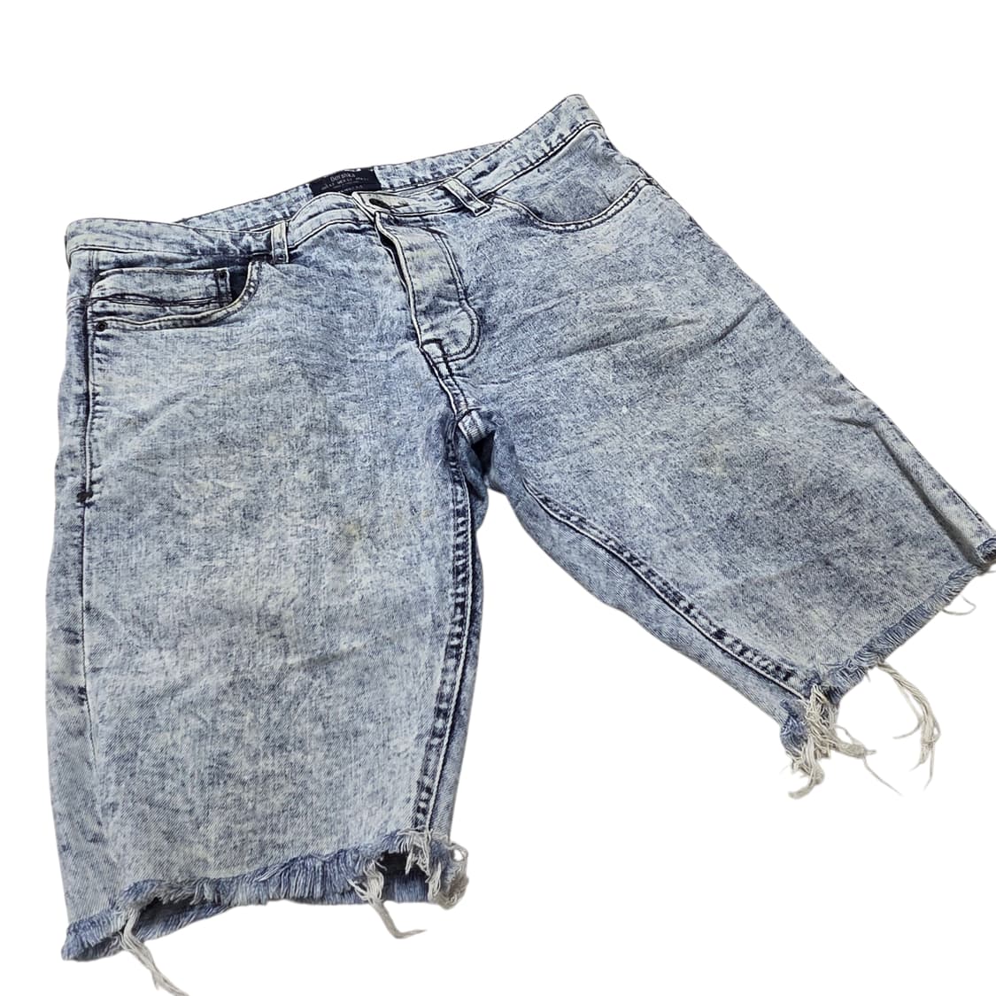 Bershka 버쉬카 라이트 블루 더티워싱 스키니 데님 반바지 상품이미지3