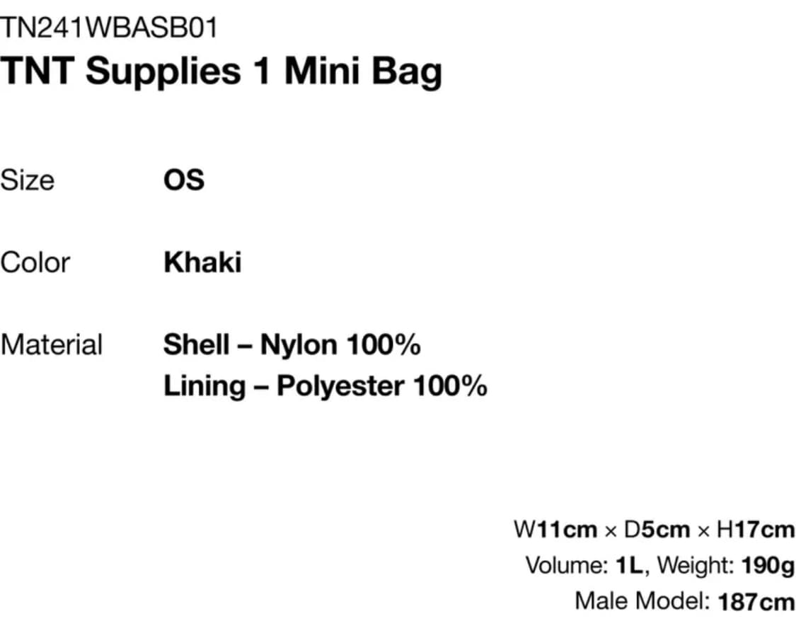 디스이즈네버댓 TNT Supplies 1 Mini Bag Khaki 상품이미지7