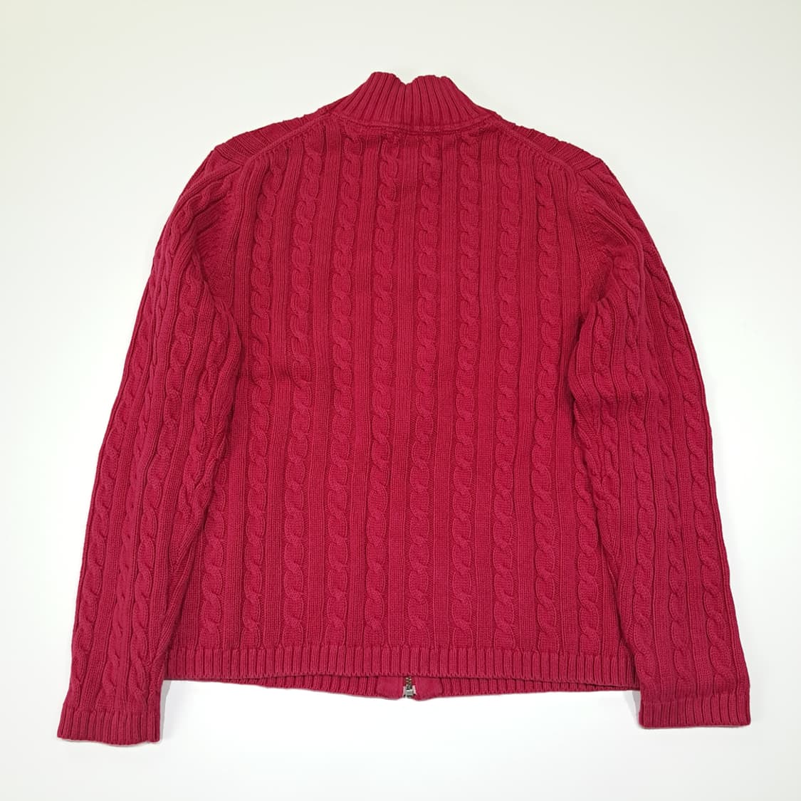 CL379 M 엘엘빈 90s 케이블 집업 마젠타핑크 니트 스웨터 상품이미지6