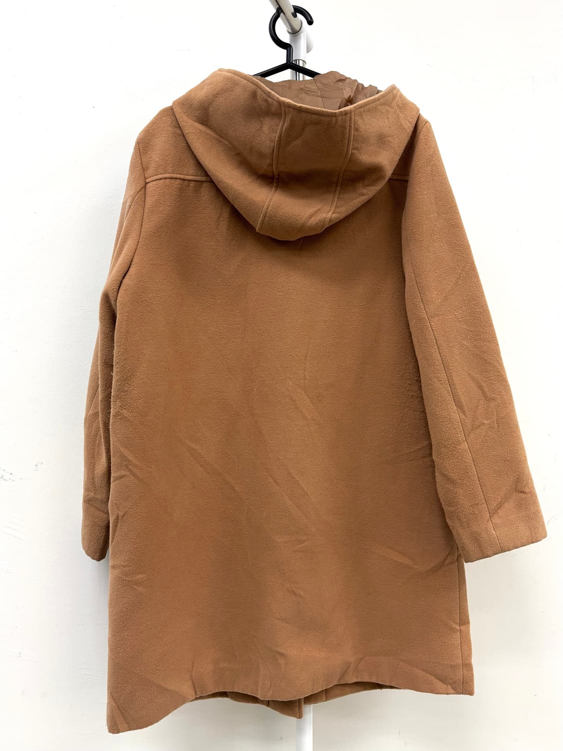 빈티지 베이지 후드 더플 코트 상품이미지4