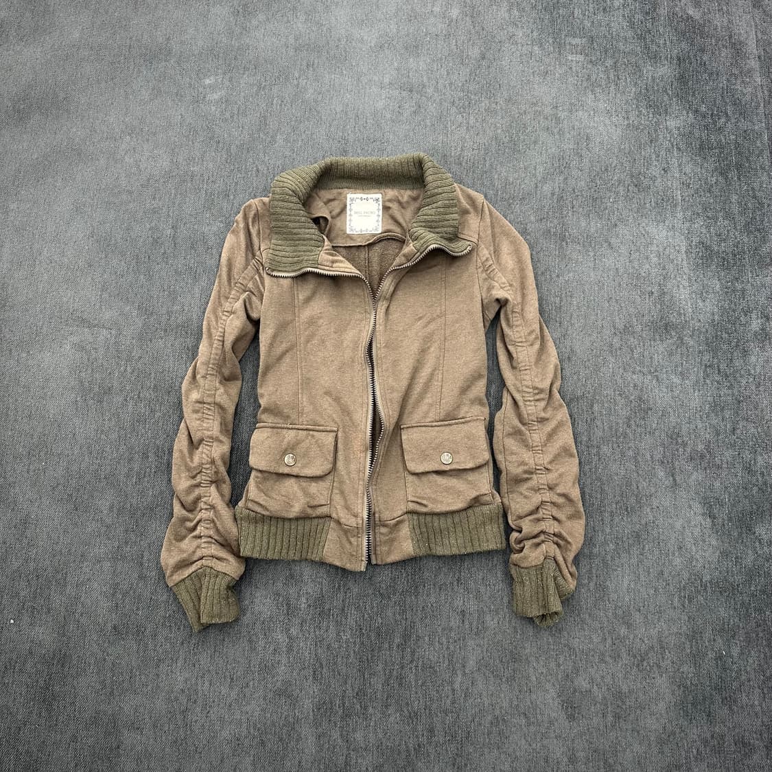 Khaki brown shirring detail jacket 상품이미지3