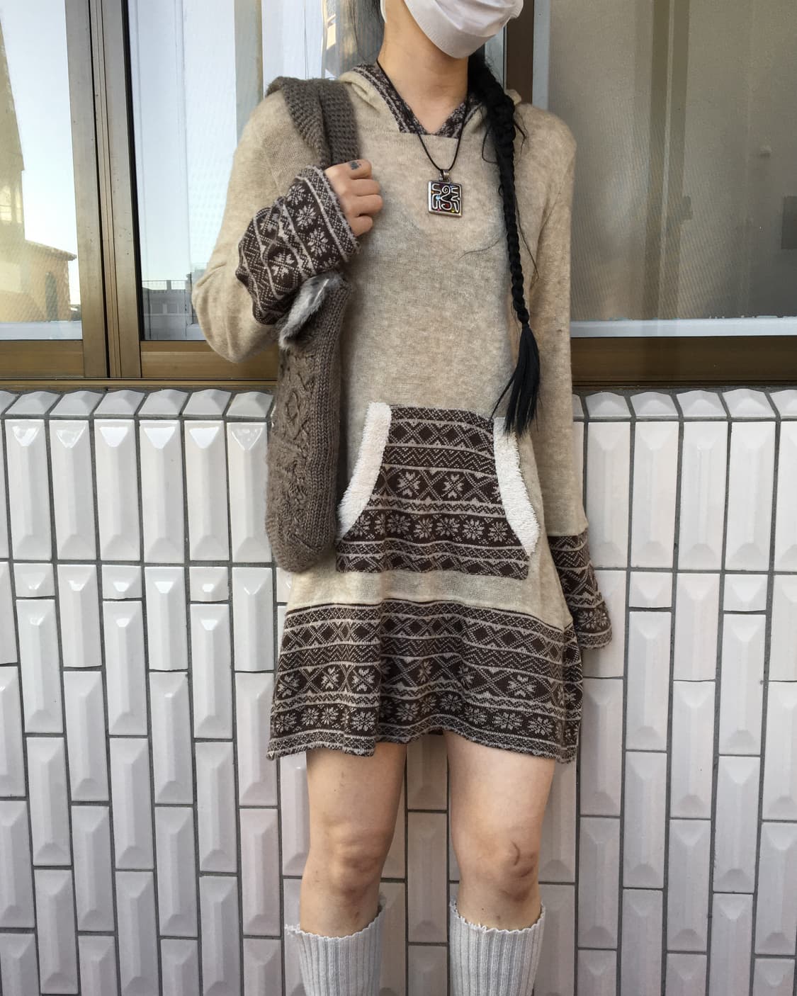  fur trimming knit bag 상품이미지5
