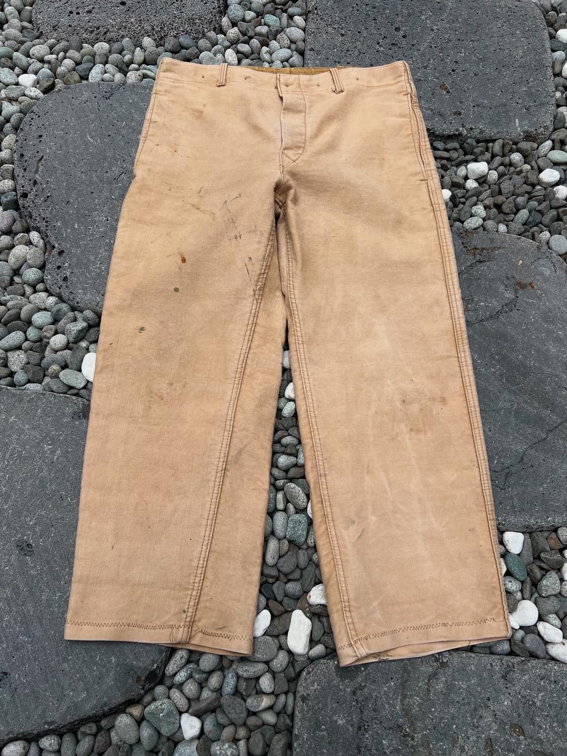 (36인치)OLD VINTAGE FADED BEIGE 몰스킨워크팬츠 상품이미지1