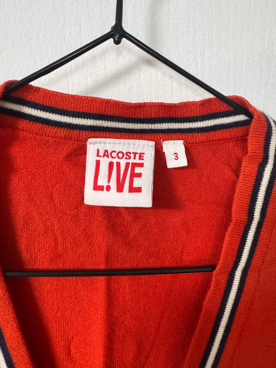 라코스테라이브 남여공용95 레드(다홍색) 면 가디건 상품이미지4