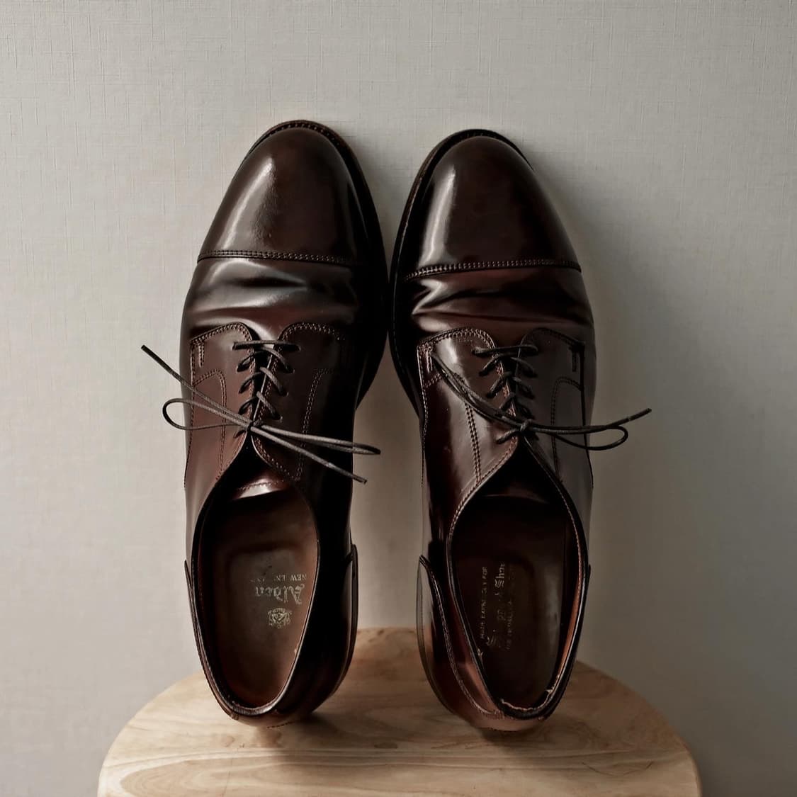 알든 2160 10D 코도반 스트레이트팁 더비 버건디 상품이미지9