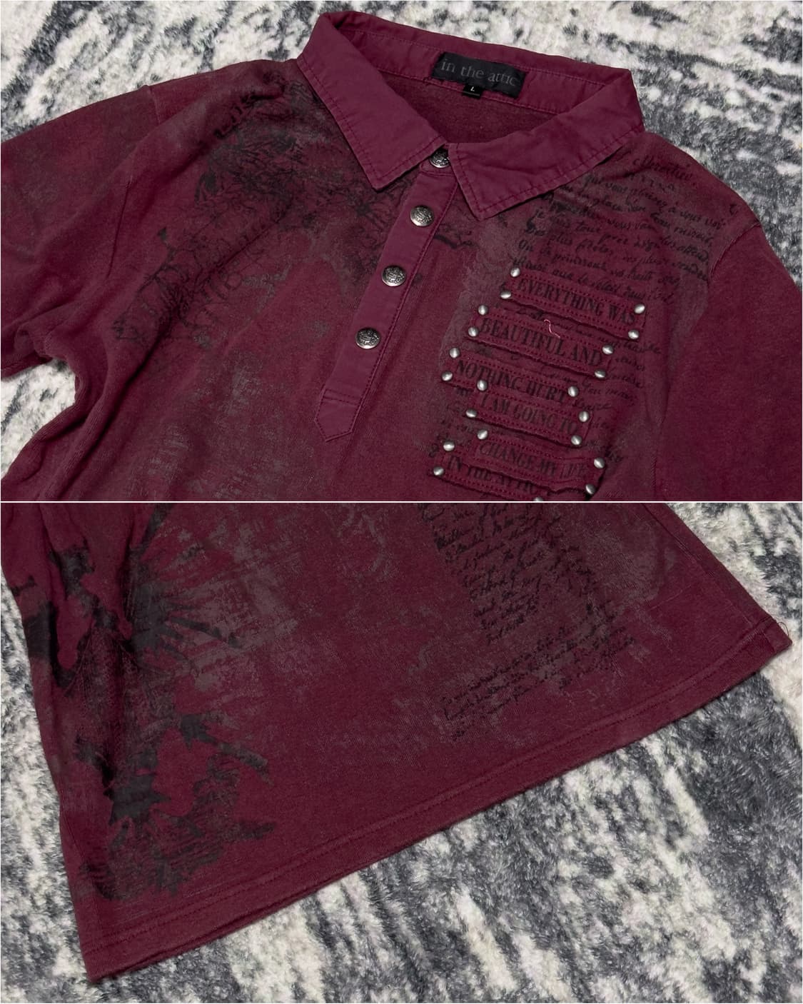 {In The Attic} Studded Patch Polo Tee    상품이미지5