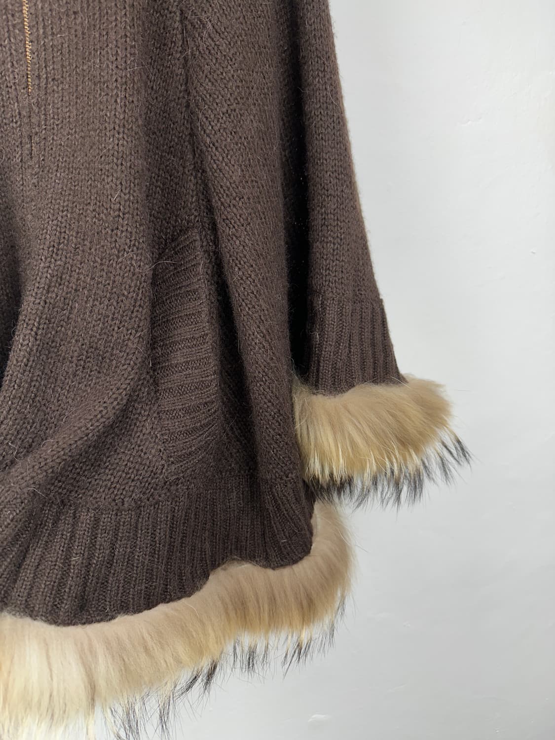 JPN fur trimming drape cape hoodie 상품이미지6