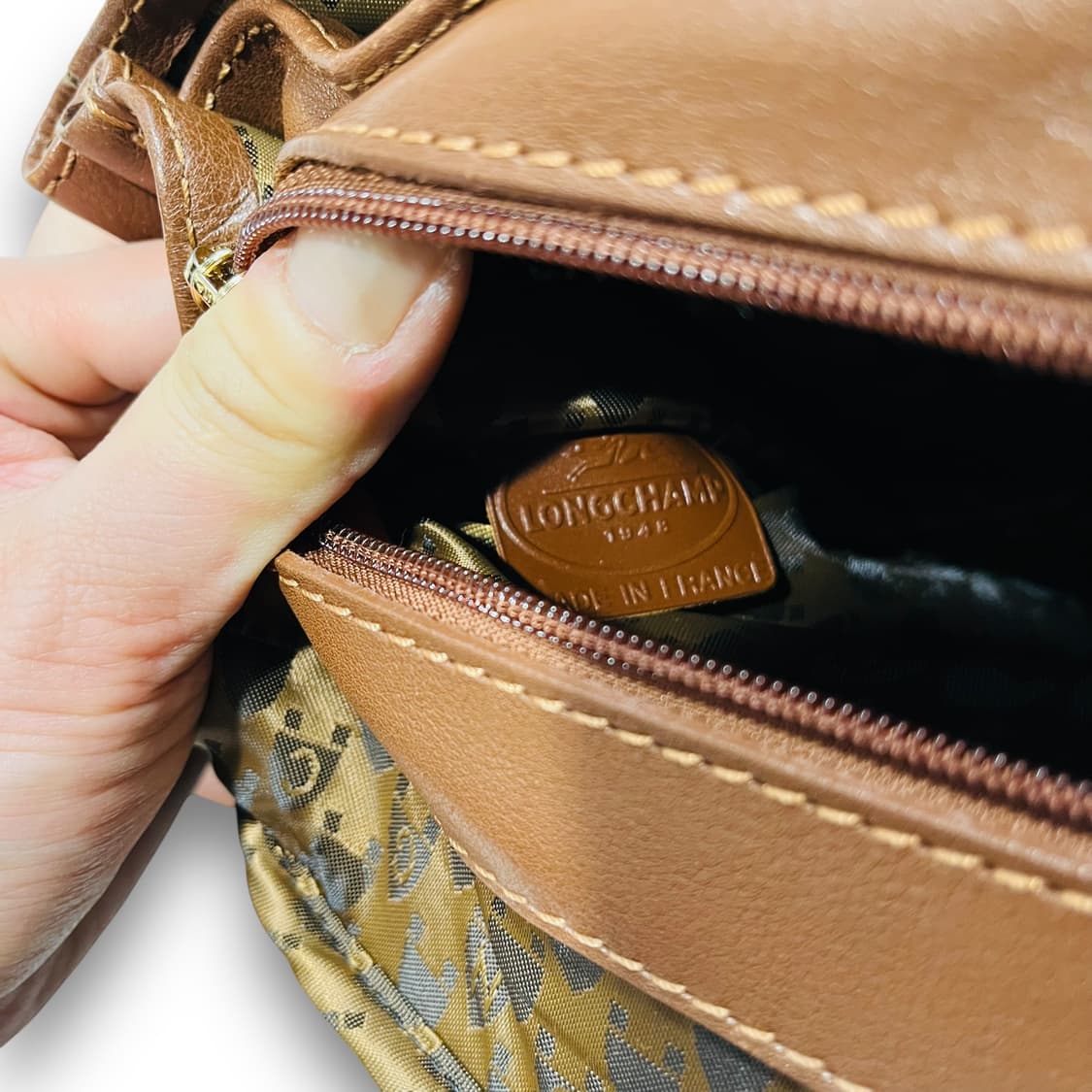 롱샴 OG Balzane 브라운 레더 크로스바디 백 상품이미지8