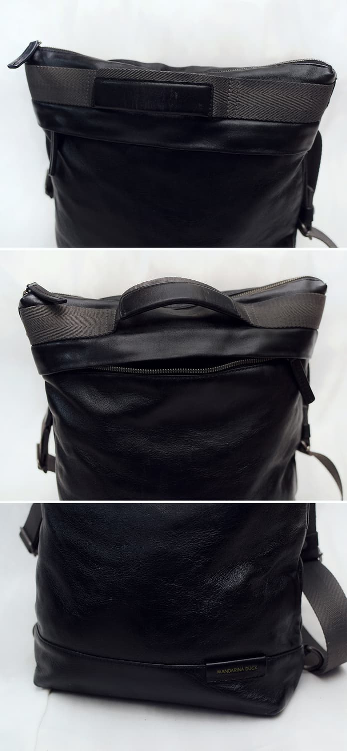 만다리나덕 이태리 복스레더 탑핸들 멀티웨이 스퀘어 백팩 상품이미지6