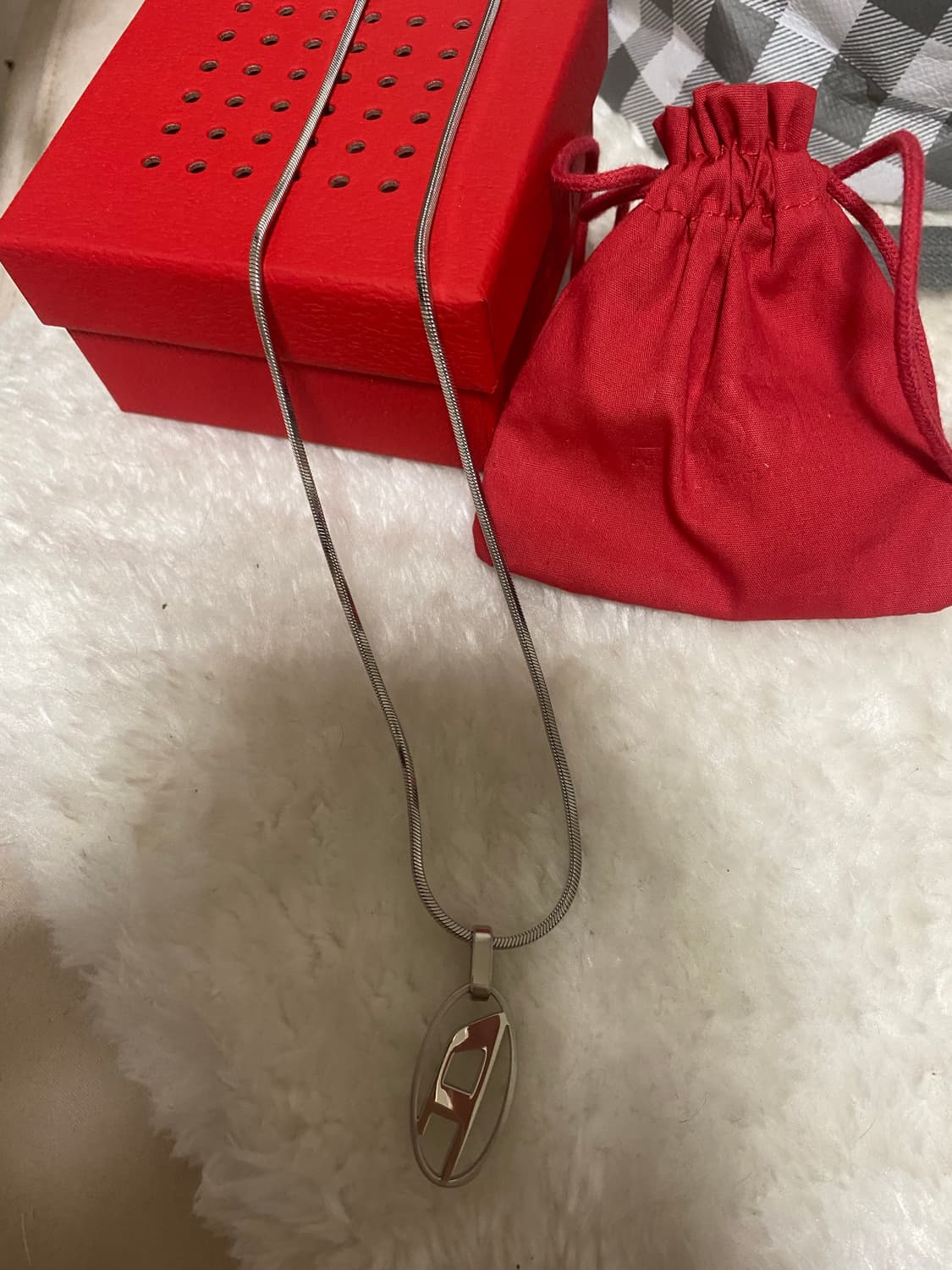 디젤 Dx1342 스테인리스 스틸 팬던트 네클리스 실버 상품이미지2