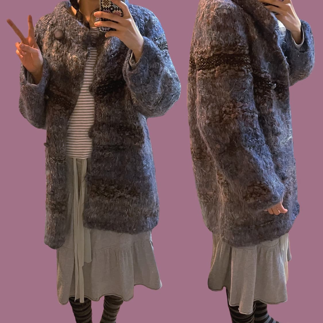 대장 히피 코트! 블루 니트 코트 / 니트 가디건 상품이미지5