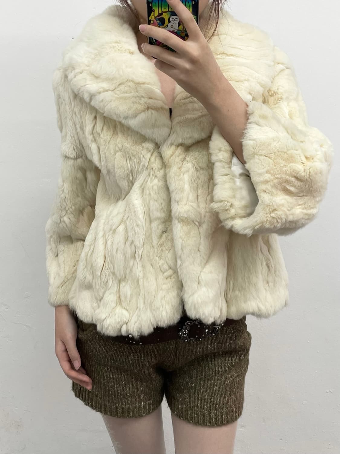 렉스 크림 카라 퍼자켓  상품이미지5