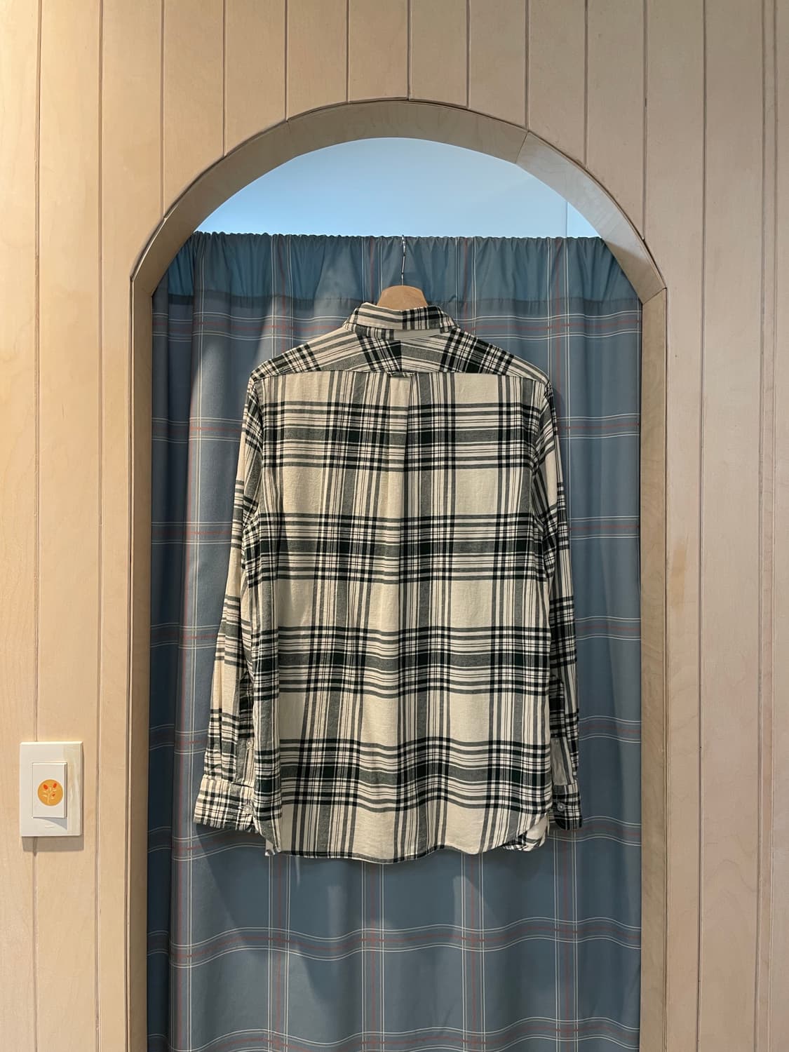 Coen 체크셔츠 아이보리그린 상품이미지6