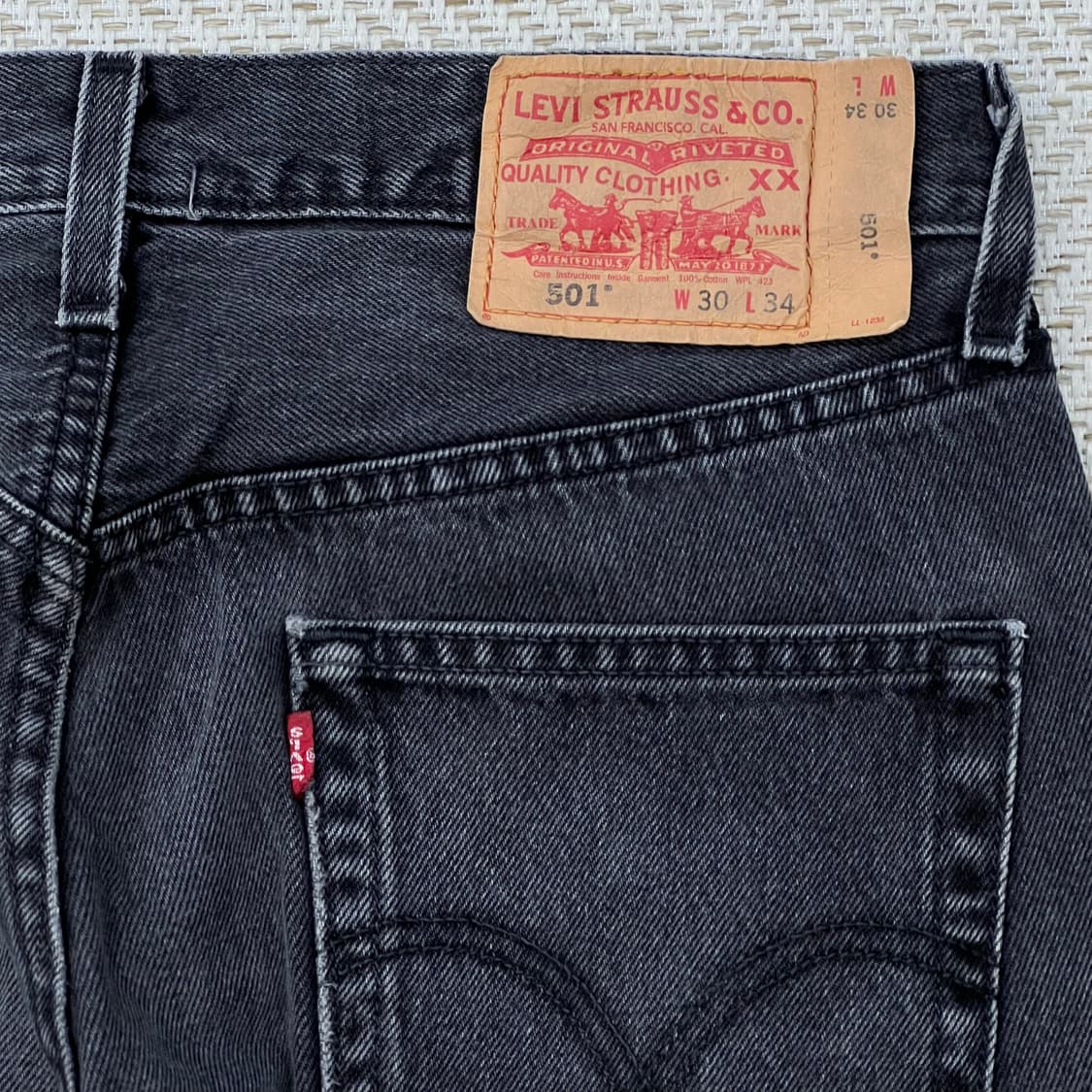 리바이스 501 흑청 데님팬츠 r2598 상품이미지5