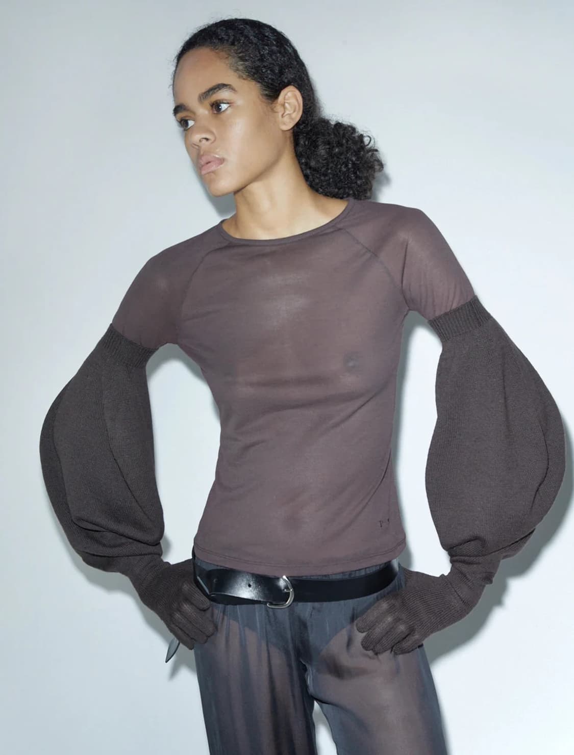 [XS/S]팔로마울 Flake 벌룬 장갑/브라운 상품이미지1