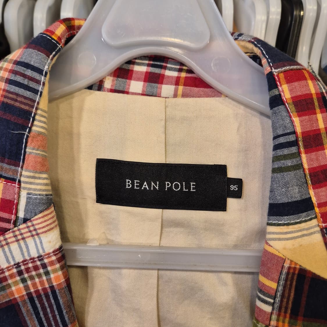 95 빈폴 패치워크 면 체크블레이져  상품이미지3