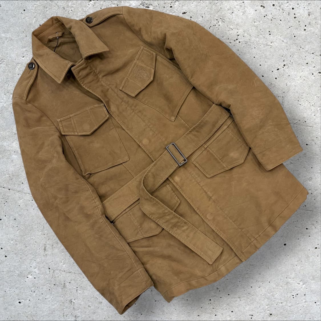 [46] 구찌 빈티지 스웨이드 벨티드 사파리 자켓 B387 상품이미지1