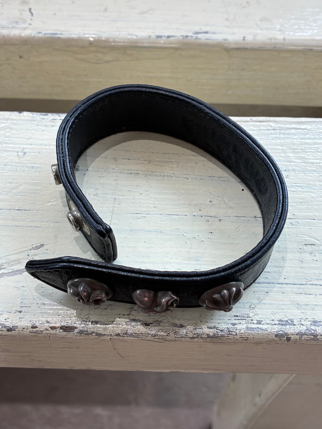 크롬하츠 3버튼 레더 팔찌 상품이미지4