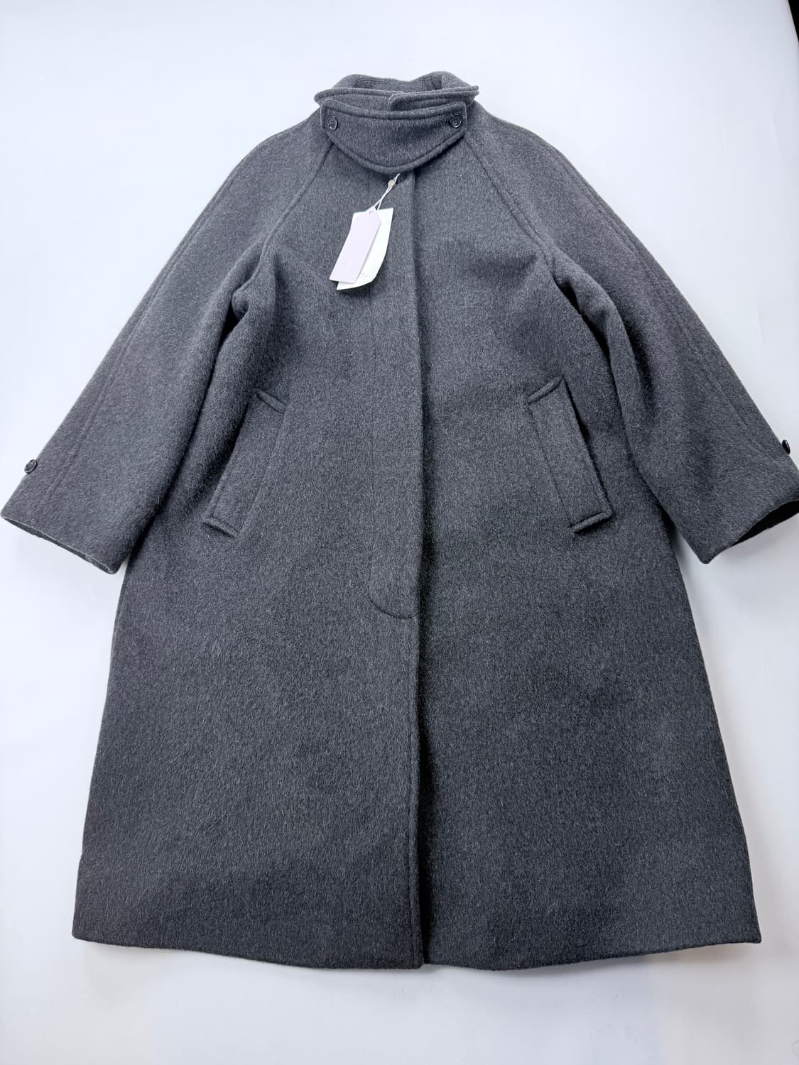 하네 hane 히든버튼 발마칸 울코트 차콜 새상품 상품이미지2