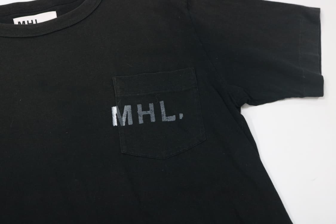 MHL. 마가렛호웰 빈티지 로고 포켓 블랙 반팔 티셔츠 (L) 상품이미지4