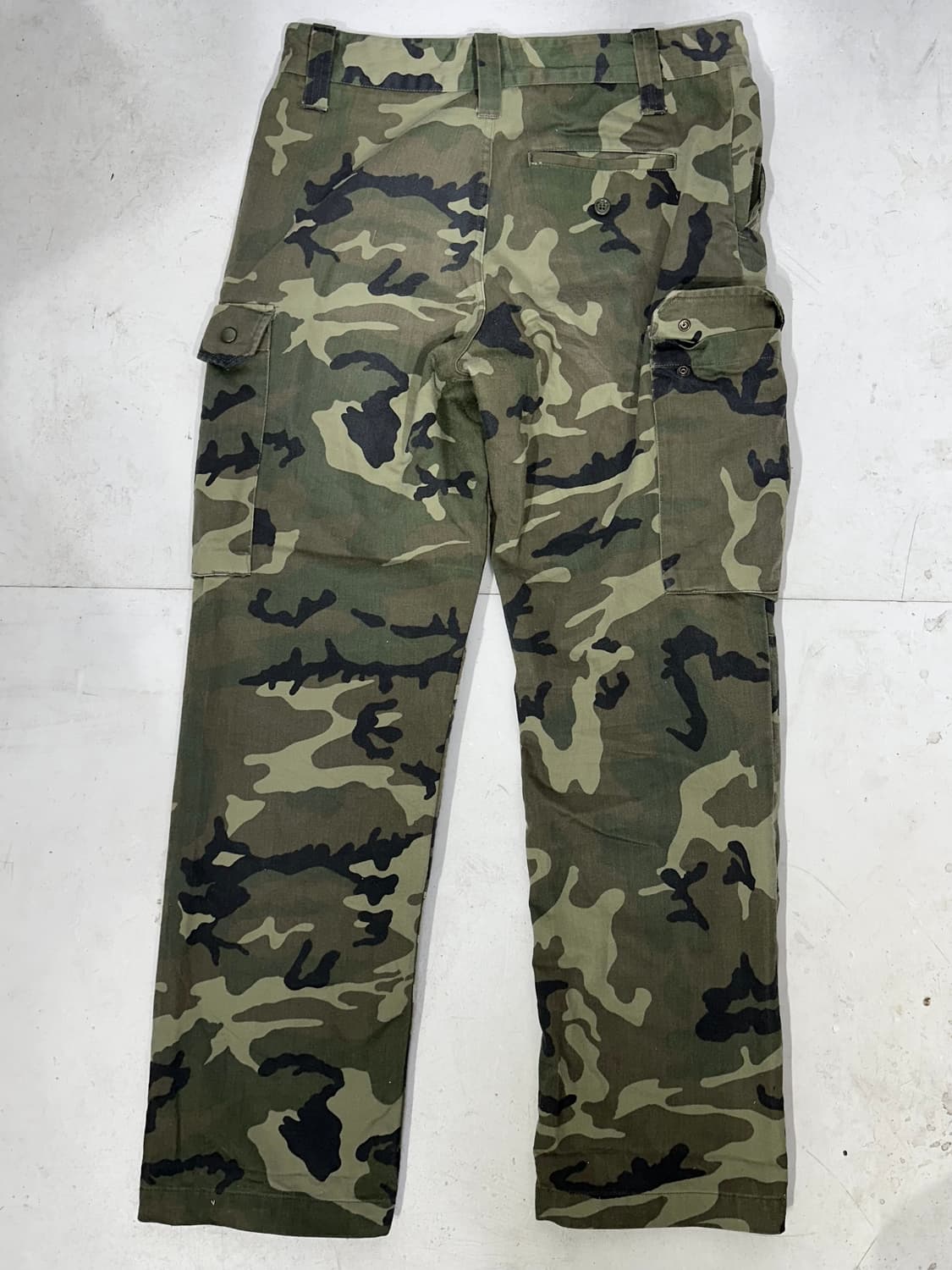 일본 빈티지 카키 밀리터리 카모 와이드 카고 팬츠 군복 바지  상품이미지5
