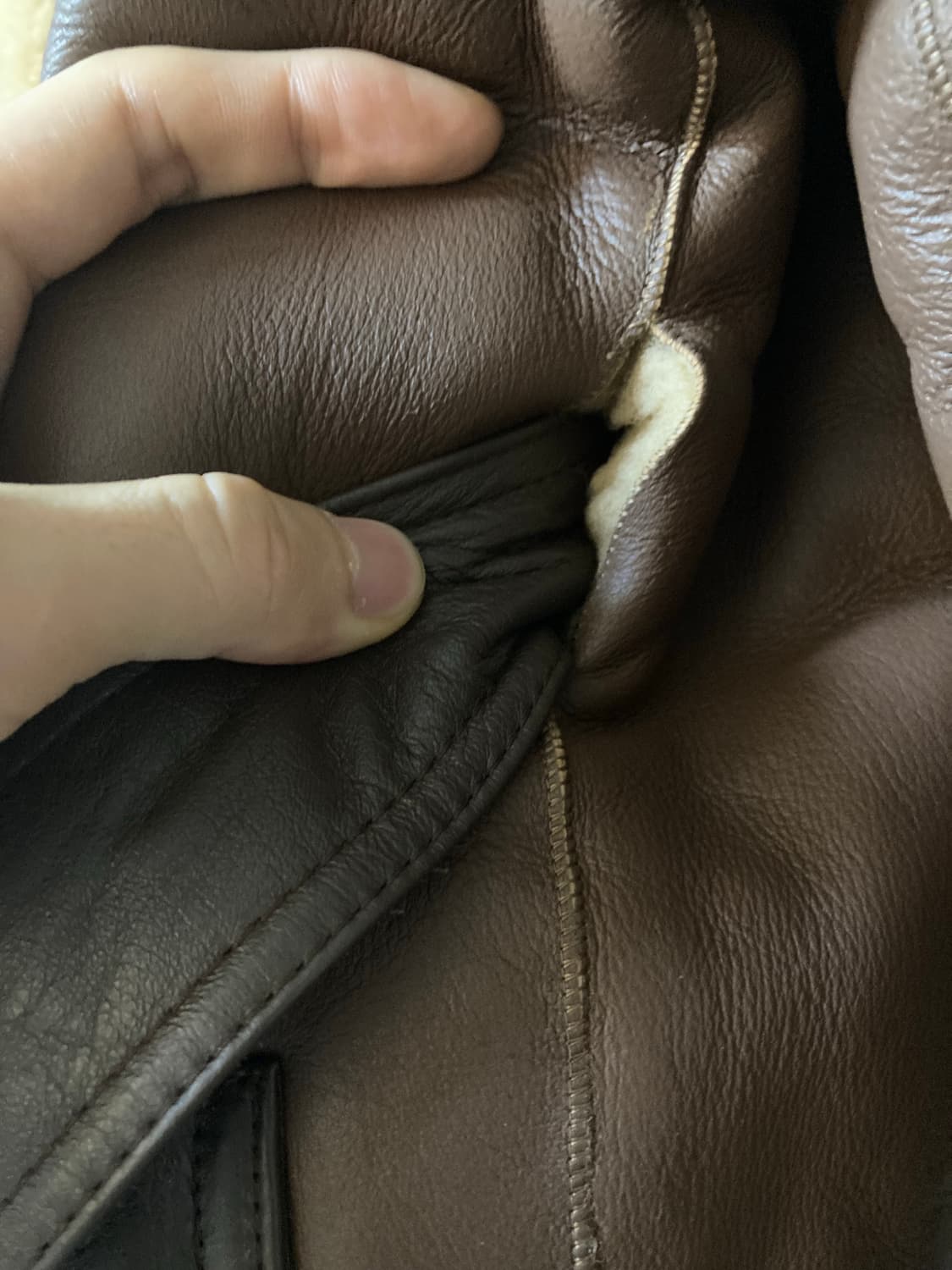 새상품/구할수X/약40%저렴)고준희 태디베어하프무스탕M브라운 상품이미지5