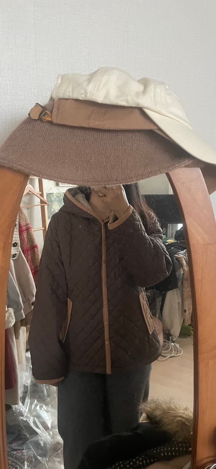 모리걸 빈티지 안감 도트 퀼팅 자켓 상품이미지4