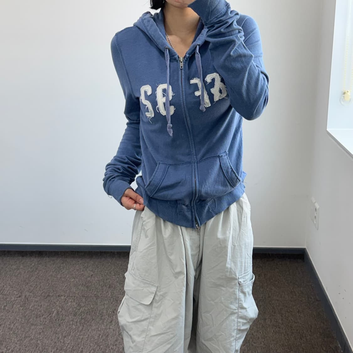 Abercrombie 아베크롬비 블루 후드집업 상품이미지2