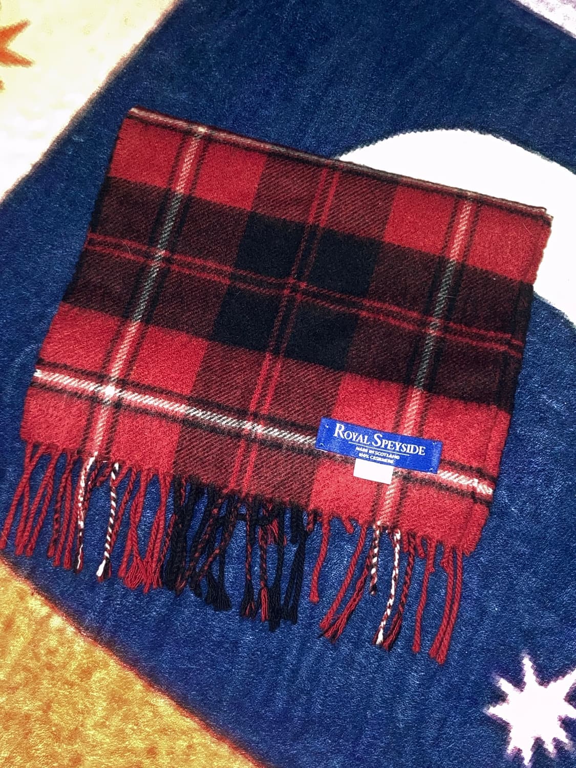 하구미룩 모리걸 아무깔 펑크 타탄체크 말차 떡코 잔꽃 롱스커트 목도리  상품이미지8