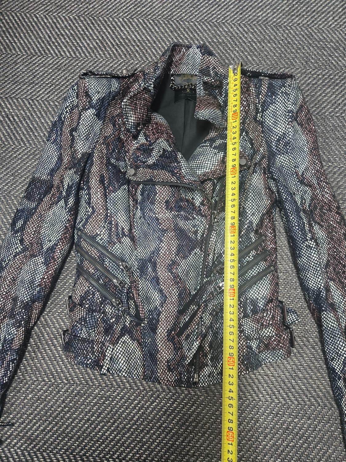 제시뉴욕 뱀피 무늬 가죽 라이더 재킷 상품이미지9