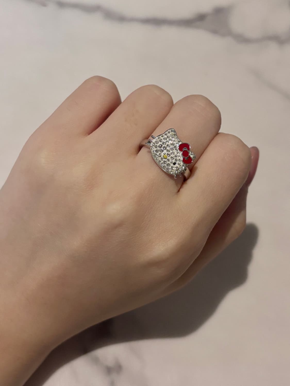 스와로브스키 정품 헬로키티 뱅글팔찌+반지 상품이미지2