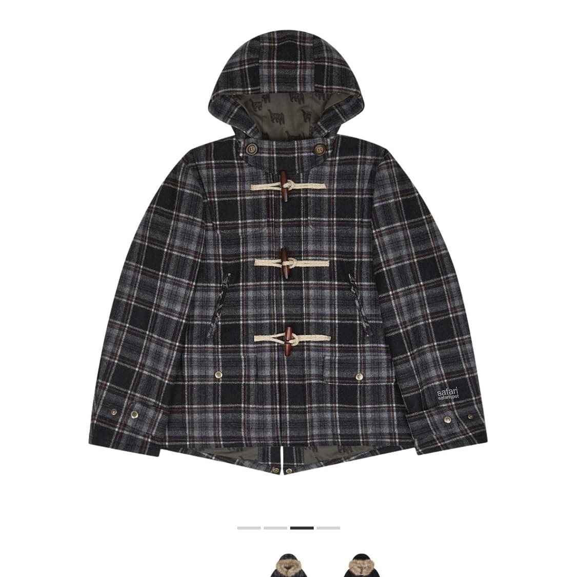 사파리스팟 1/2 레기온 모터스 클럽 페이크 퍼 체크 더플 코트 상품이미지3
