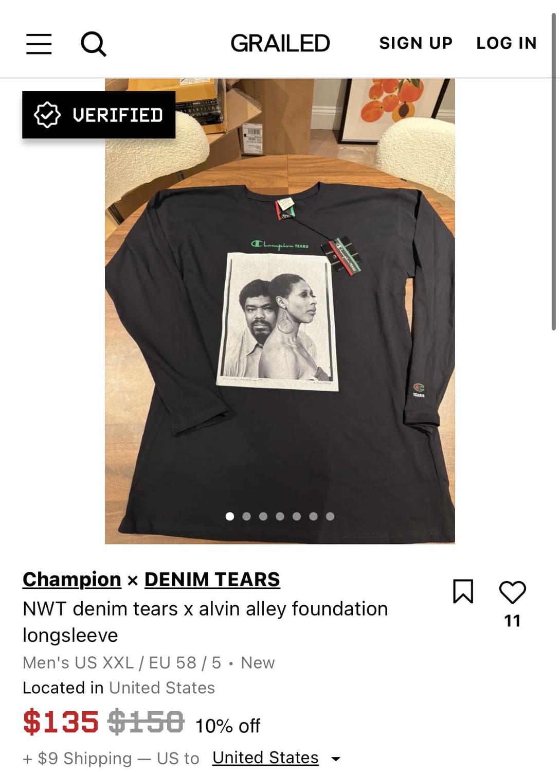 챔피언 x 데님티어스 x 앨빈앨리 파운데이션 롱슬리브 XL 상품이미지4