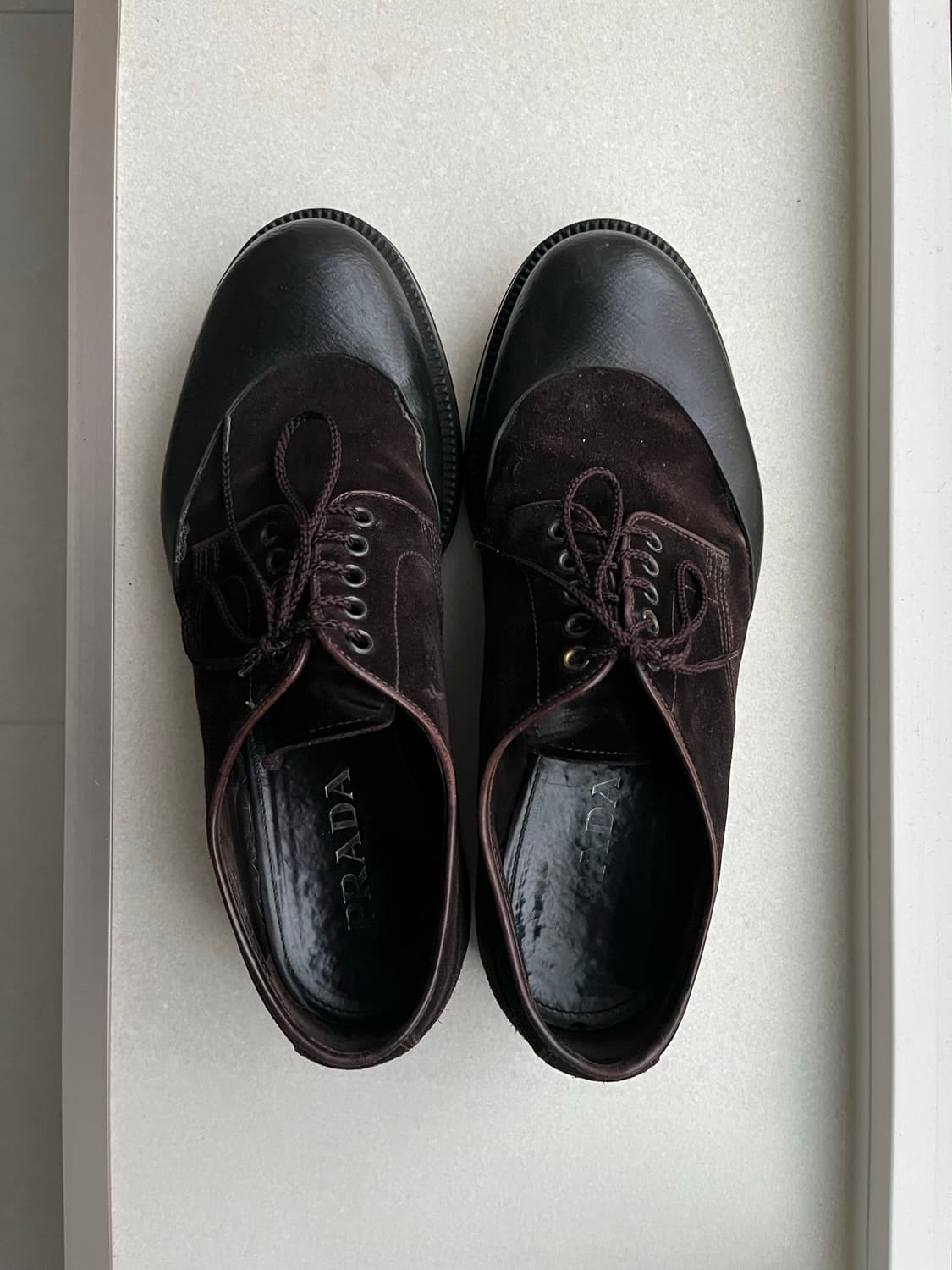 프라다 런웨이 피스 스웨이드 로퍼 상품이미지1