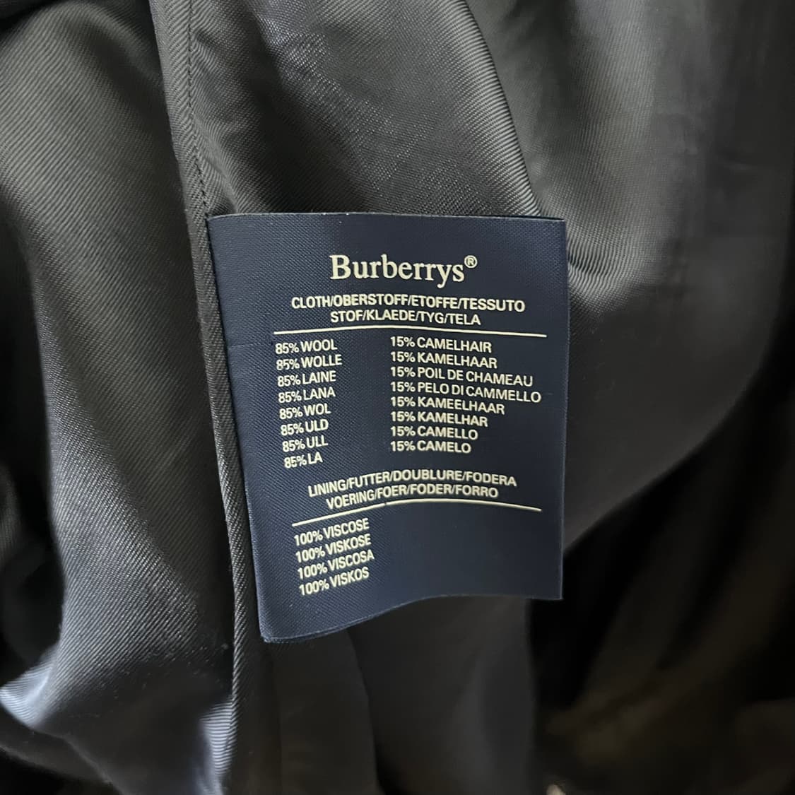 [Burberry] 90's 버버리 울 캐시미어 네이비 맥코트 상품이미지7