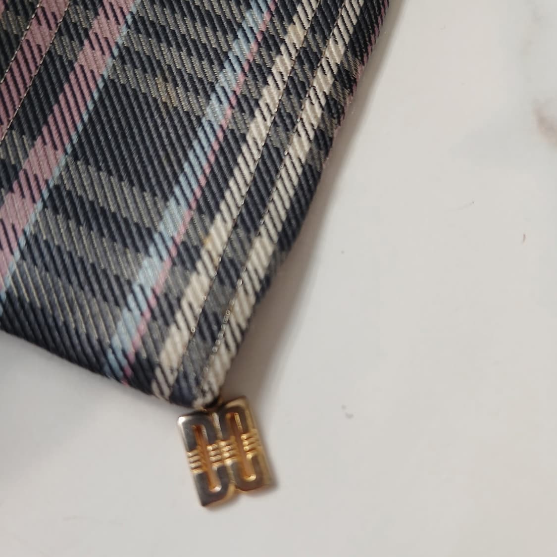 DAKS 닥스 실크 그레이 체크 넥타이 9.5cm B등급 e816 상품이미지9