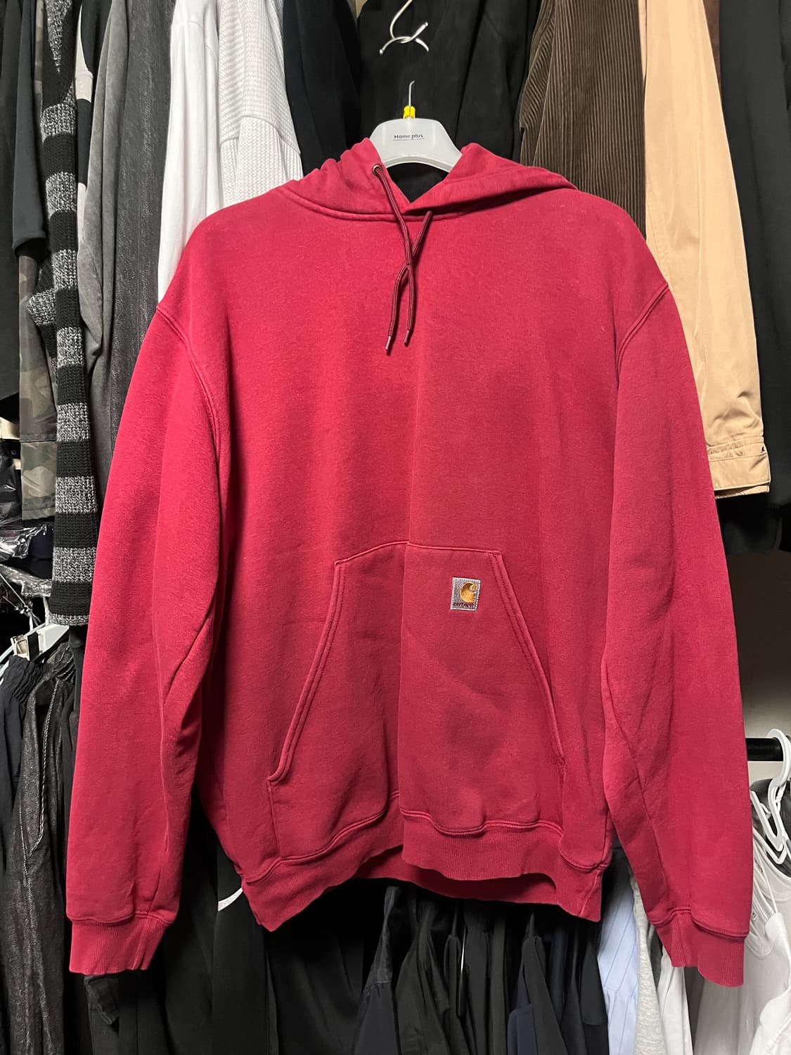 칼하트 기모 버건디 후드티 상품이미지1