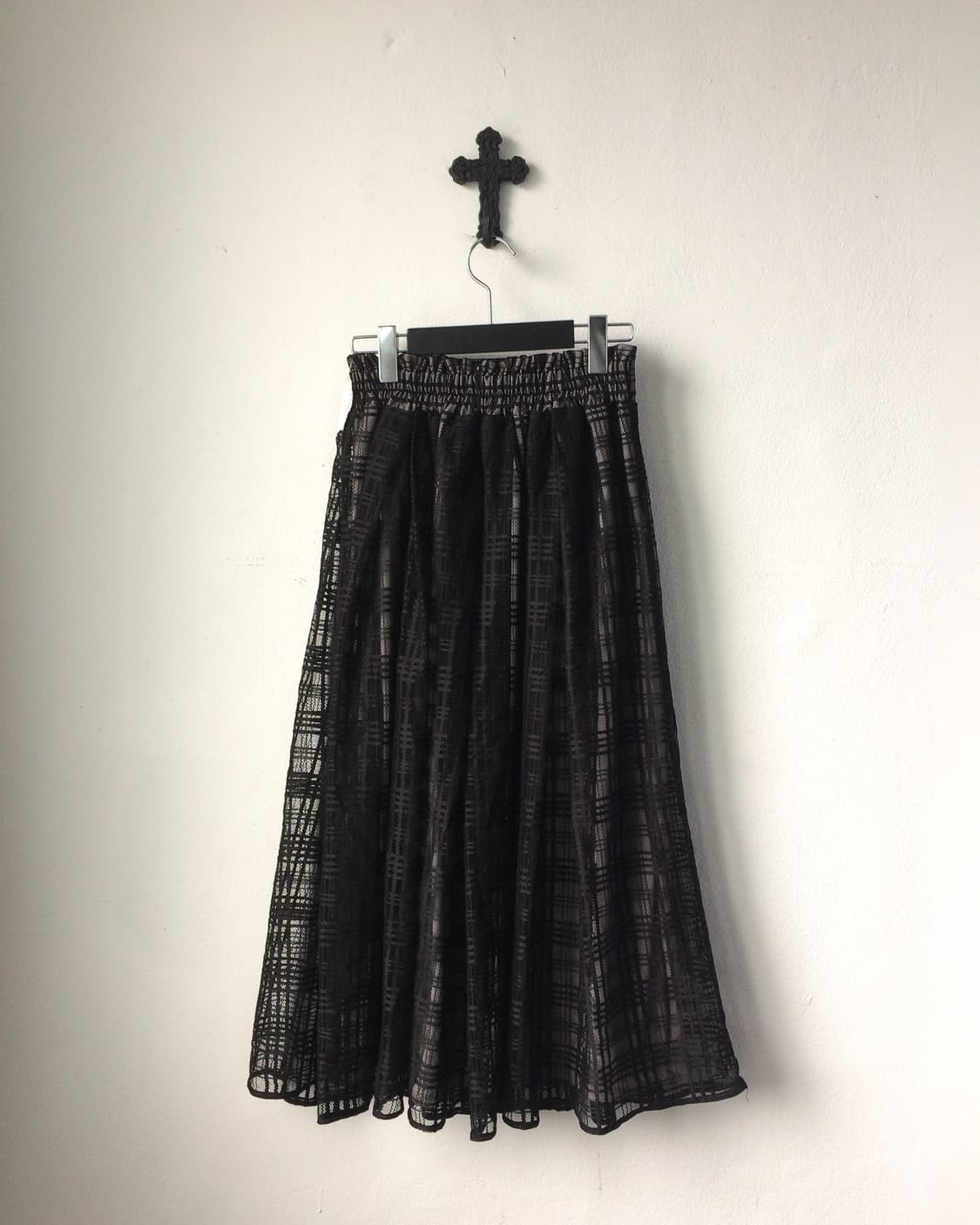 Check pattern long skirt 상품이미지4