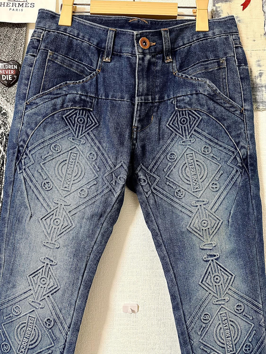 PPFM Tribal Pattern Embossed Denim 상품이미지2