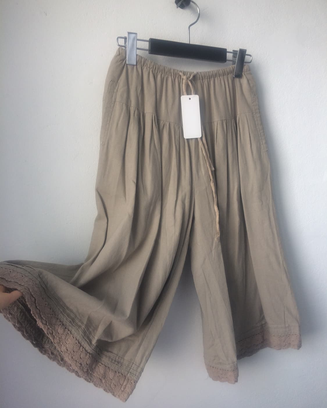 Crochet trimming cotton pants 상품이미지4
