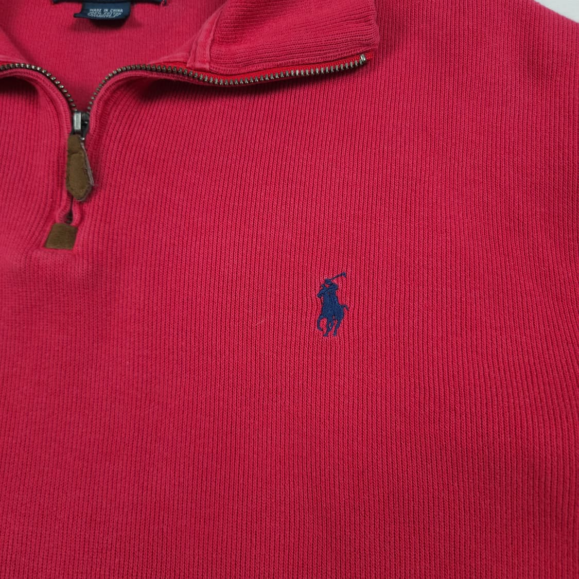 L(100)폴로 랄프로렌 빈티지 코튼반집업니트 소프트핑크 상품이미지3