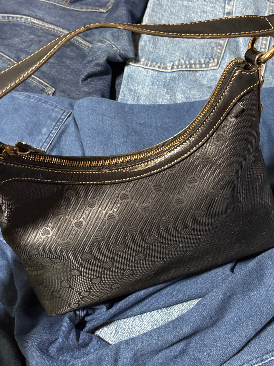 vintage love cat metalleather string bag 상품이미지8