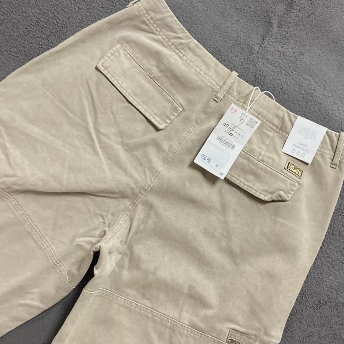 자라 베이지 카고팬츠 W40 상품이미지4