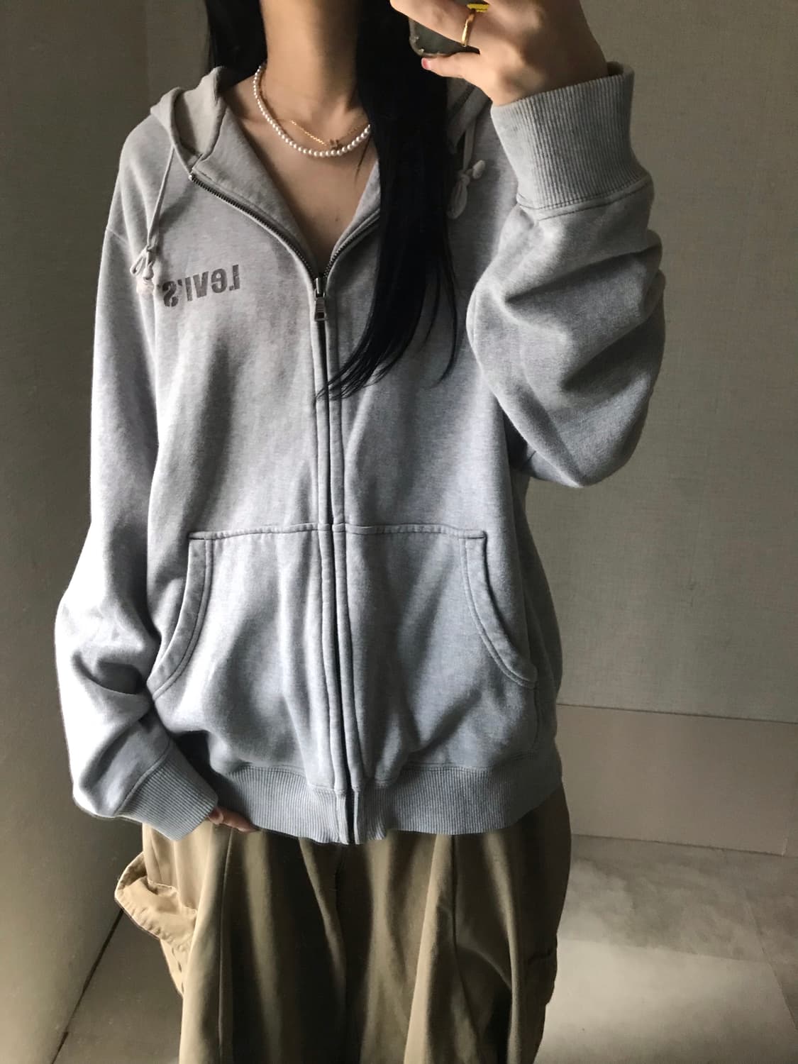 리바이스 그레이 후드집업 상품이미지5