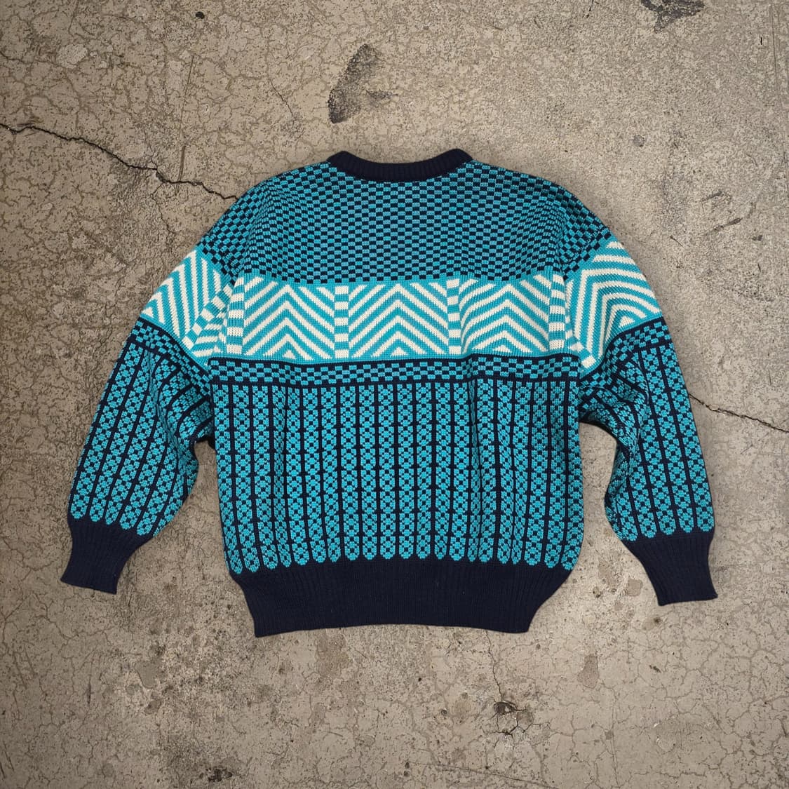 80s 기하학적 패턴 스웨터 (Made in U.S.A.)(Unisex) 상품이미지5