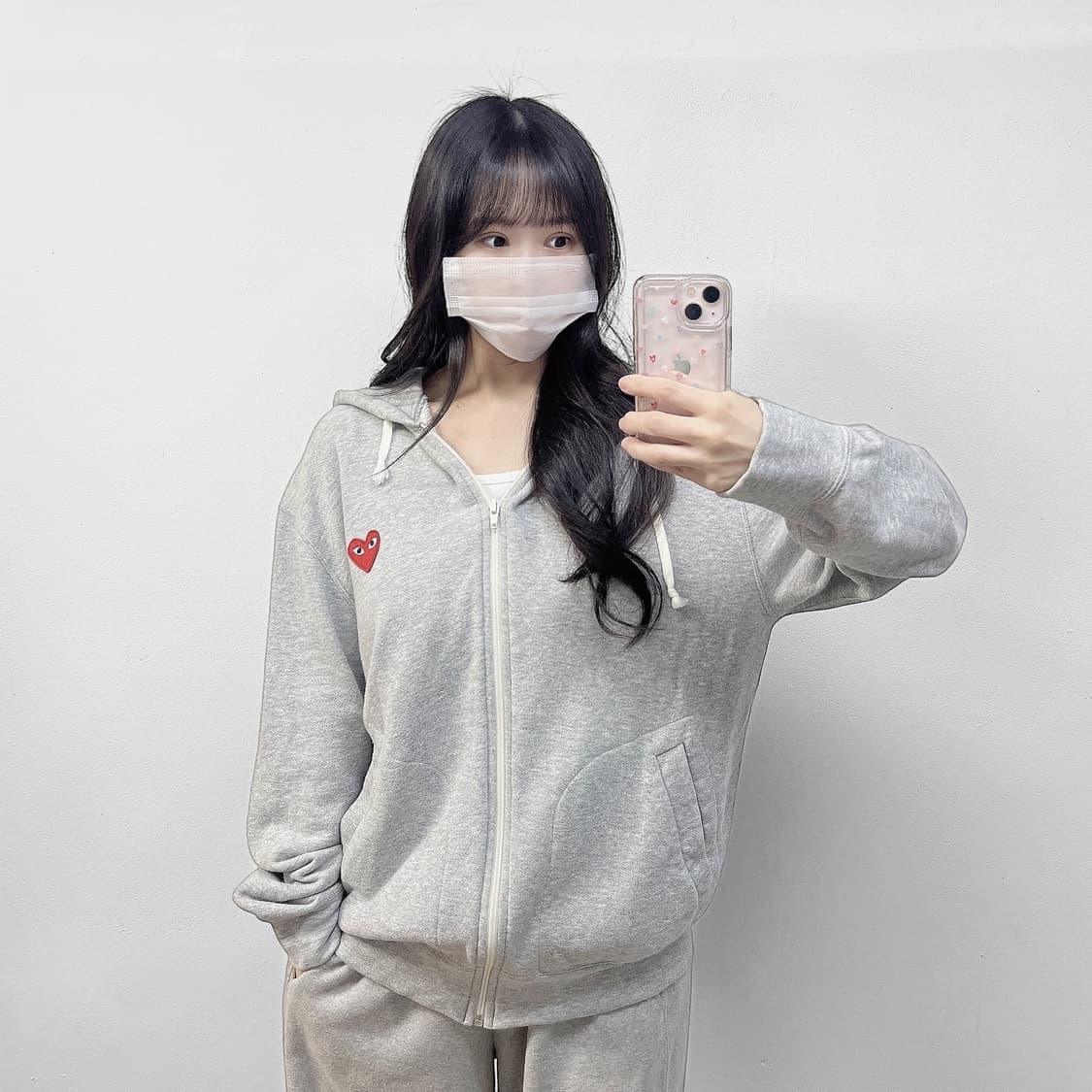 꼼데가르송 5 하트 후드집업 그레이 상품이미지1